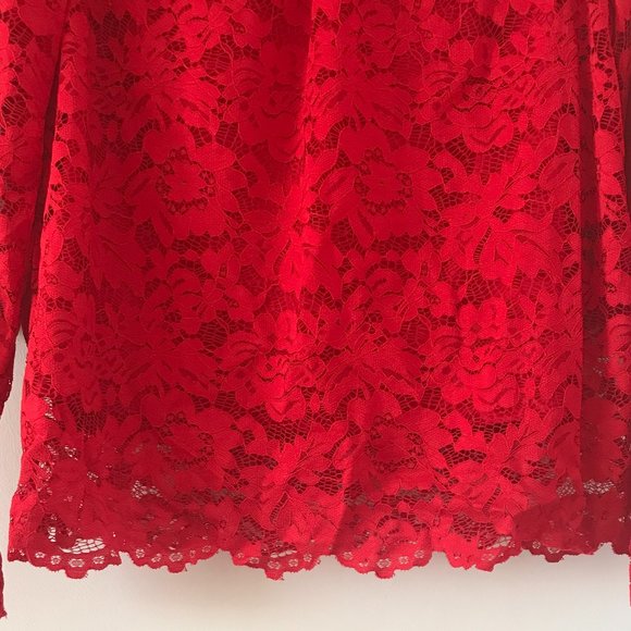 Zac & Rachel Red Lacy Blouse (NWT) - Picture 5 of 10